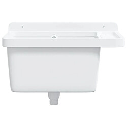 Avis vidaXL Lavabo pour montage murale blanc 50x35x24 cm résine