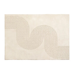 Vente-Unique Tapis à motifs arcs brillants - 160 x 230 cm - Beige et doré - OLYMPERA