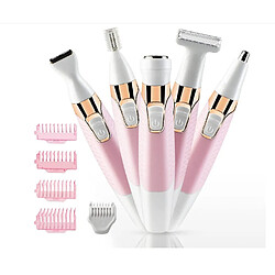 Chrono Épilation électrique pour femmes sourcils rasoir nez tondeuse ensemble multifonction rechargeable et étanche (rose)