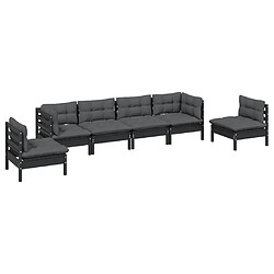 Avis Maison Chic Salon de jardin 6 pcs + coussins - Mobilier/Meubles de jardin - Table et chaises d'extérieur Bois de pin massif -MN76371