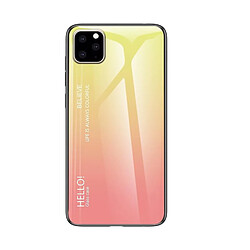 Wewoo Coque Rigide Pour iPhone 11 Pro Gradient Color Glass Case Jaune