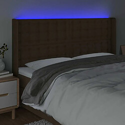 Acheter Maison Chic Tête de lit scandinave à LED,meuble de chambre Marron foncé 183x16x118/128 cm Tissu -MN84744