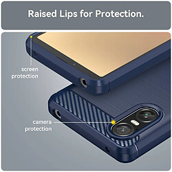 Avis Htdmobiles Coque pour Sony Xperia 10 VI - housse etui silicone gel carbone + film ecran - BLEU FONCE