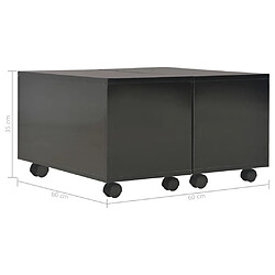 vidaXL Table basse Noir brillant 60x60x35 cm Bois d'ingénierie pas cher