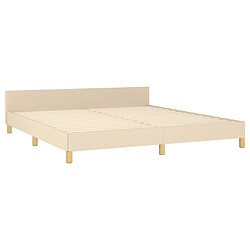 Maison Chic Lit adulte - Cadre Structure de lit avec tête de lit Contemporain Crème 180 x 200 cm Tissu -MN24157 pas cher