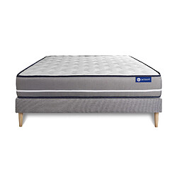 Avis ACTISOM Ensemble matelas Ressorts ensachés ACTIFLEX PUR 160x200cm 3zones de confort + sommier KIT gris