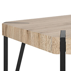 Beliani Table bois clair/noir 130x80 cm CAMBELL pas cher