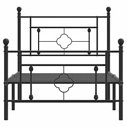 Maison Chic Cadre/structure de lit métal et tête de lit + pied de lit pour adulte - Lit Moderne Chambre noir 90x190 cm -MN70814 pas cher