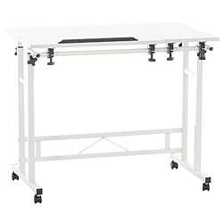 Avis Decoshop26 Bureau pupitre avec 2 tablettes ajustables table d'ordinateur Laptop avec plateau en MDF blanc BUR10506