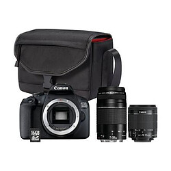 Appareil Photo Reflex Canon EOS 2000D + Objectif EF S 18 55 mm f 3.5 5.6 IS II + Objectif EF 75 300 mm f 4 5.6 III + Sac SB130 pas cher