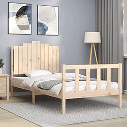 Maison Chic Cadre/structure de lit et tête de lit pour adulte - Lit Moderne Chambre 100x200 cm bois massif -MN31433