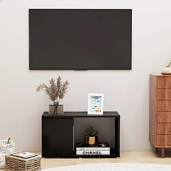 vidaXL Meuble TV Noir 60x24x32 cm Bois d'ingénierie