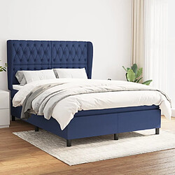 Maison Chic Lit Adulte - Lit simple Lit à sommier tapissier avec matelas moelleux - Meuble de Chambre - Bleu 140x200 cm Tissu -MN20169