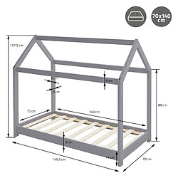 Acheter ML-Design Lit d'enfant +matelas cadre de lit et sommier à lattes bois gris clair 70x140 cm