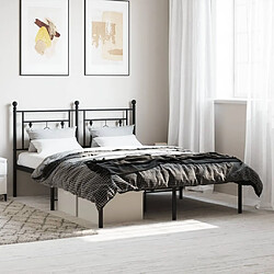 Maison Chic Cadre/structure de lit métal et tête de lit pour adulte - Lit Moderne Chambre noir 140x190 cm -MN89199