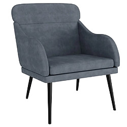 vidaXL Fauteuil Gris foncé 63x76x80 cm Velours