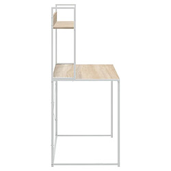 Avis vidaXL Bureau d'ordinateur Blanc chêne 110x60x138 cm Bois d'ingénierie