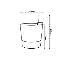 Pot de fleurs rond extérieur/intérieur Ø 30 cm Elho Aqua Care Greensense gris charbon pas cher