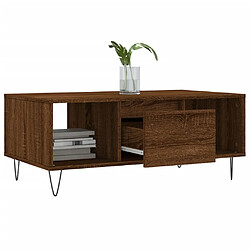 Avis vidaXL Table basse Chêne marron 90x50x36,5 cm Bois d'ingénierie