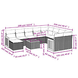 Avis Maison Chic Salon de jardin 11 pcs avec coussins | Ensemble de Table et chaises | Mobilier d'Extérieur noir résine tressée -GKD70490