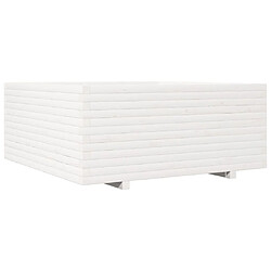 vidaXL Jardinière blanc 110x110x49,5 cm bois de pin massif