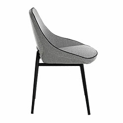 Angel Cerda Chaise en tissu avec pieds en acier noir