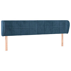 Maison Chic Tête de lit scandinave avec oreilles,meuble de chambre Bleu foncé 203x23x78/88 cm Velours -MN83429