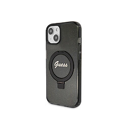 Guess Maroquinerie Guess Coque Magsafe pour Apple iPhone 15 TPU Ring Stand Noir