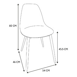 Acheter Toilinux Lot de 6 Chaises style scandinave Mila avec pieds en métal - Jaune