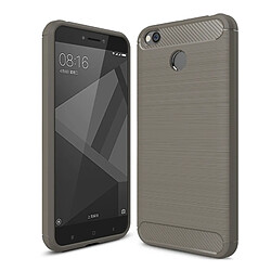 Wewoo Coque gris pour Xiaomi Redmi 4X Texture de fibre de carbone brossé antichoc TPU Housse de protection