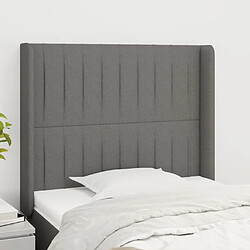 vidaXL Tête de lit avec oreilles Gris foncé 83x16x118/128 cm Tissu