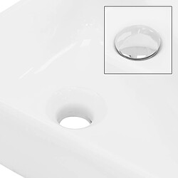 Acheter Lavabo avec vidage et trop-plein 45x27x13 cm blanc en céramique ML-Design