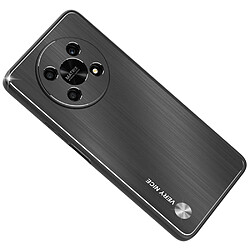 Coque en TPU + alliage d'aluminium antichoc, brossé pour votre Honor X30 5G - noir