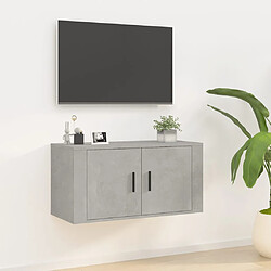 vidaXL Meuble TV mural Gris béton 80x34,5x40 cm