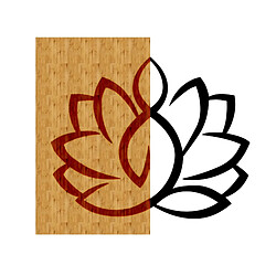 EPIKASA Décoration Murale en Métal et Bois Fleur de Lotus 5