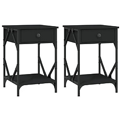 vidaXL Tables de chevet 2 pcs noir 40x42x60 cm bois d'ingénierie