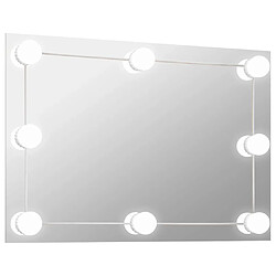 vidaXL Miroir mural avec lampes LED Rectangulaire Verre