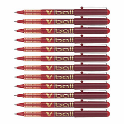 Biros à encre liquide Pilot Roller V-Ball 0,7 Rouge 12 Unités