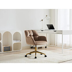 Chaise de bureau - Velours - Beige et doré - Hauteur réglable - PEGA de Pascal Morabito