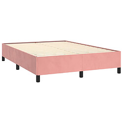 Avis vidaXL Sommier à lattes de lit avec matelas Rose 140x200 cm Velours