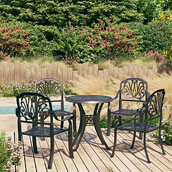 Maison Chic Table de bistro et chaises d'extérieur 5 pcs,Ensemble de bistro de jardin pour relax Aluminium coulé Noir -GKD157160