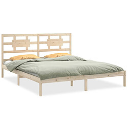 Maison Chic Lit adulte - Lit simple Cadre de lit,Structure du lit Contemporain Bois massif 200x200 cm -MN86792