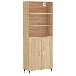 vidaXL Buffet haut Chêne sonoma 69,5x34x180 cm Bois d'ingénierie