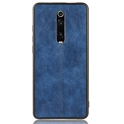 Wewoo Coque Pour Xiaomi Redmi K20 / k20 Pro Antichoc Couture Vache Motif Peau PC + PU + TPU Cas Bleu