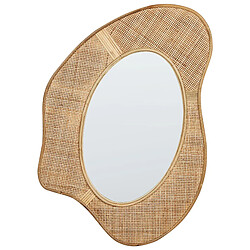 Beliani Miroir DORNES Rotin Naturel