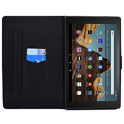 Etui en PU fermoir magnétique avec support et porte-cartes pour votre Amazon Fire HD 10 (2015)/(2017)/(2019) - Chat et lion