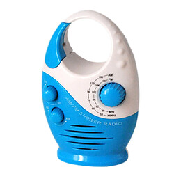 Universal Radio portable étanche radio salle de bains ventouse crochet radio rechargeable, signal de recherche de voiture(Bleu)