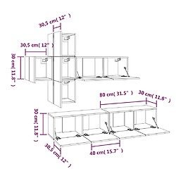 vidaXL Ensemble de meubles TV 7 pcs Chêne marron Bois d'ingénierie pas cher