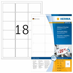 Acheter Elysees Paris Herma 10302 Étiquettes movables/amovibles 63,5 x 46,6 A4 1800 pièces Blanc