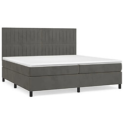 Maison Chic Lit Adulte - Lit simple Lit à sommier tapissier et matelas moelleux - Meuble de Chambre - Gris foncé 200x200cm Velours -MN33567